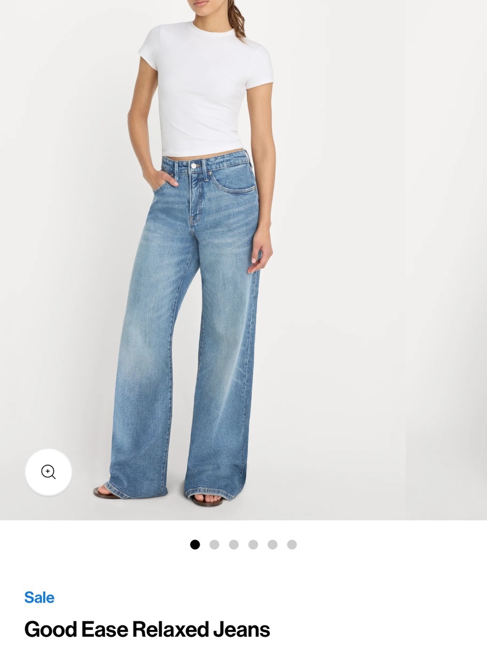 Good American Light Blue Wide-Leg Jeans